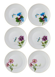 Hermia DNR0066 Juego de Platos de Servicio en Porcelana, 6 Piezas, 27x27x2cm